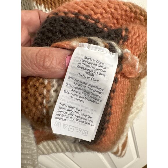 Madewell Striped V-Neck Balloon‎ Sleeve Sweater XXL Cropped - Picture 5 of 9